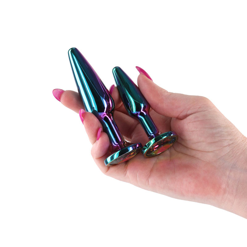 Rear Assets Jewelled Tapered Butt Plugs Trainer Kit - Multicoloured