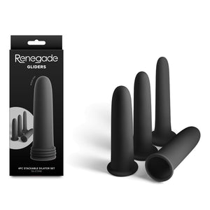 Renegade Gliders - Black Anal Dilators - Set of 4
