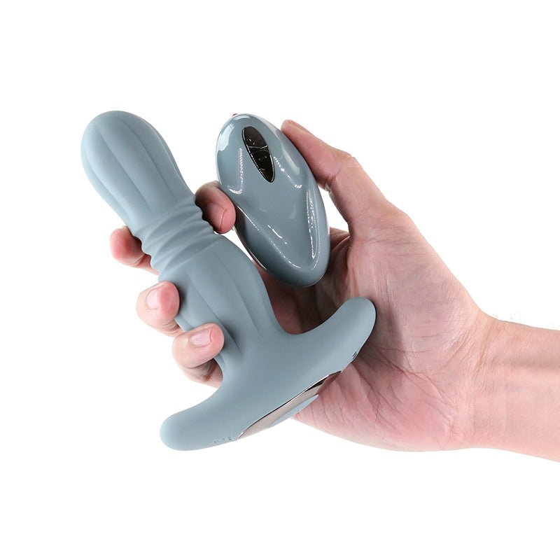 Renegade Gemini - Thrusting & Vibrating Butt Plug With Remote - Grey