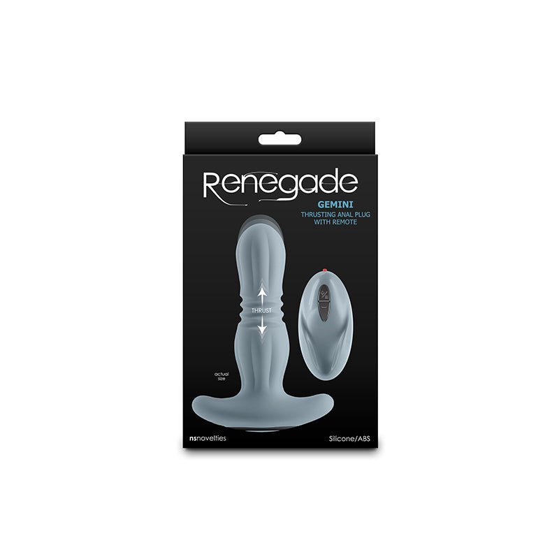 Renegade Gemini - Thrusting & Vibrating Butt Plug With Remote - Grey