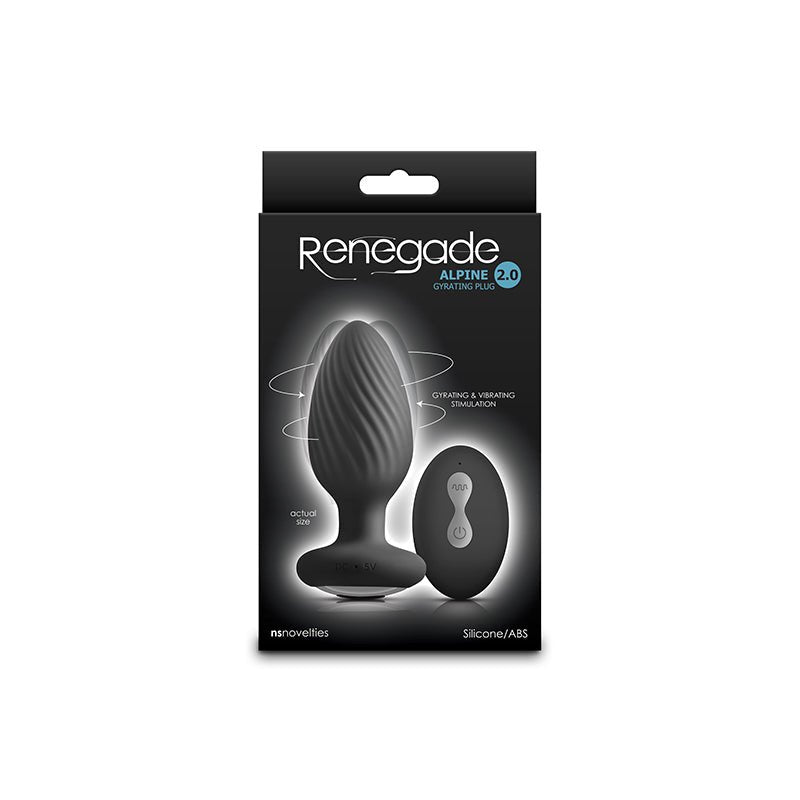 Renegade Alpine 2.0 - Gyrating Anal Plug With Remote - Black