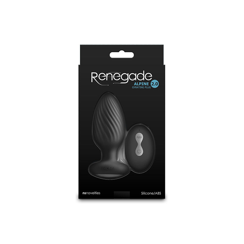 Renegade Alpine 2.0 - Gyrating Anal Plug With Remote - Black