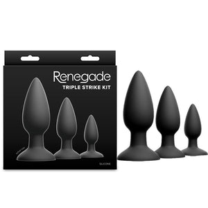Renegade Triple Strike Butt Plugs Kit - Black