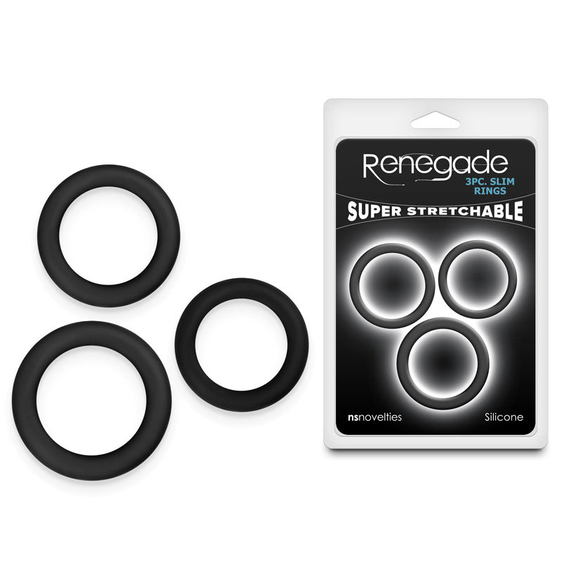 Renegade Slim Cock Rings - Black - 3 Sizes