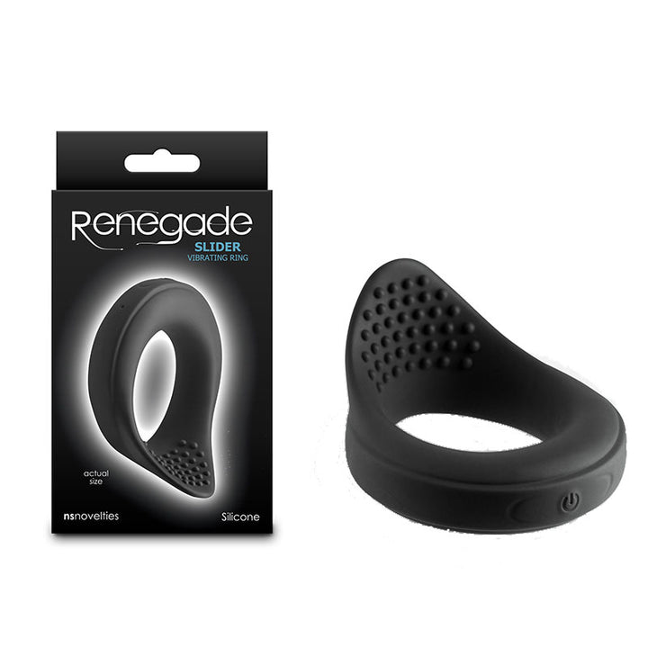 Renegade Slider - Vibrating Cock Ring - Black