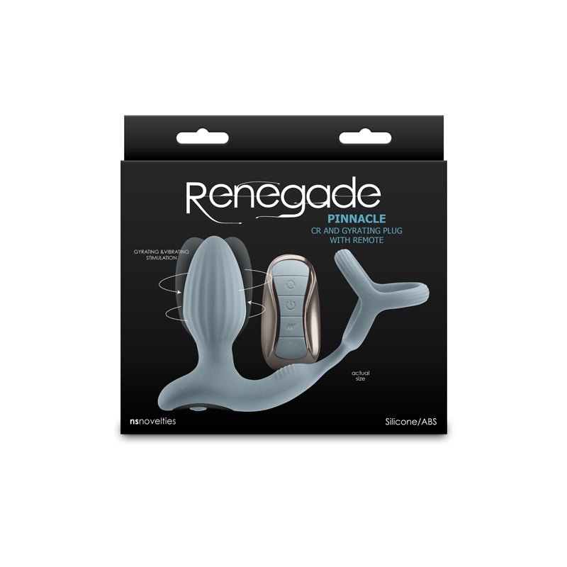 Renegade Pinnacle - Vibrating Butt Plug with Cock Ring  & Remote - Grey