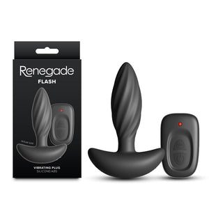 Renegade Flash -  10.3cm Vibrating Black Butt Plug