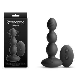 Renegade Valor - Black 13.7cm Vibrating Anal Beads with Wireless Remote