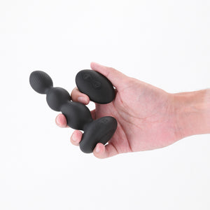 Renegade Valor - Black 13.7cm Vibrating Anal Beads with Wireless Remote
