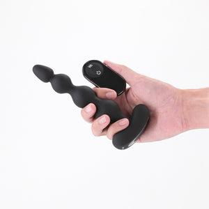 Renegade Reign - Black 17.9cm Vibrating Anal Beads w Remote
