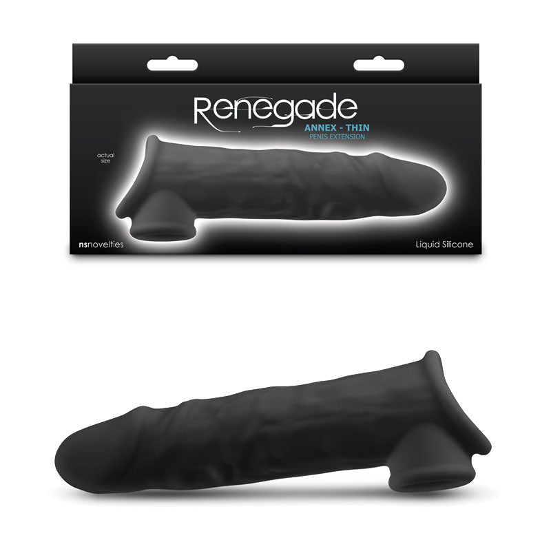 Renegade Annex Realistic Penis Extension Sleeve - Thin - Black