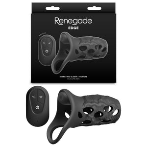 Renegade Edge - Black Vibrating Penis Sleeve with Remote