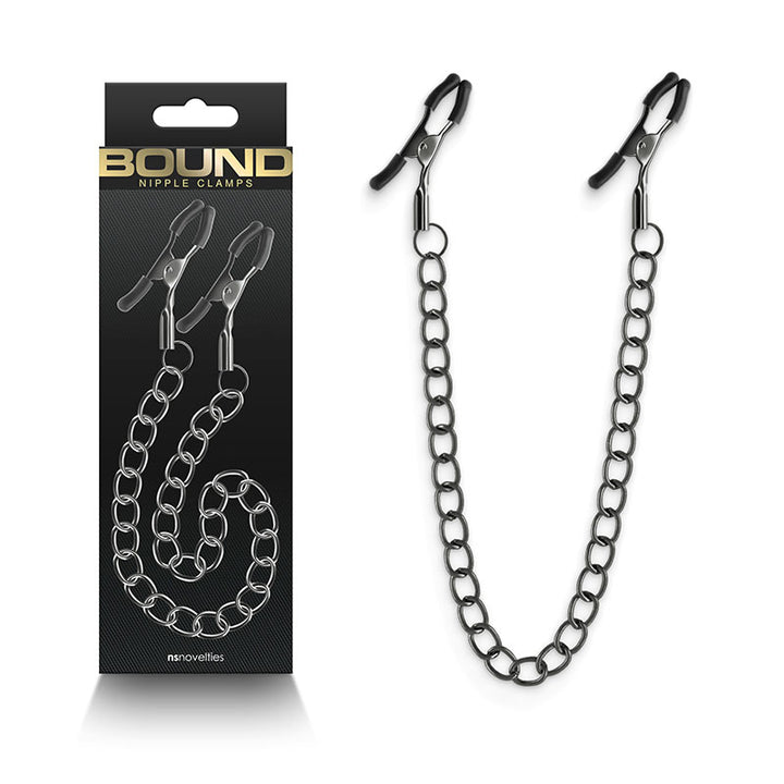 Bound Gunmetal - DC2  -Nipple Clamps - with Chain