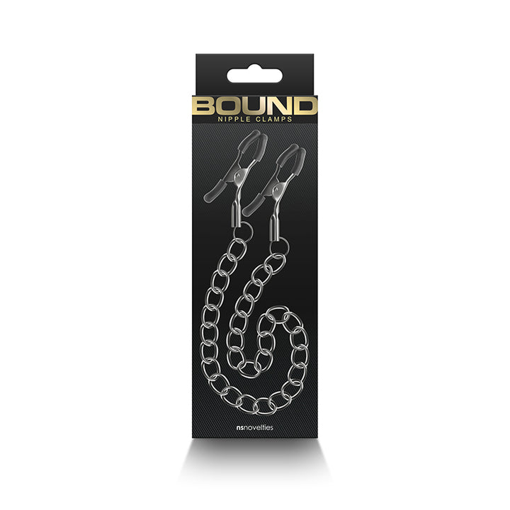 Bound Gunmetal Nipple Clamps with Chain