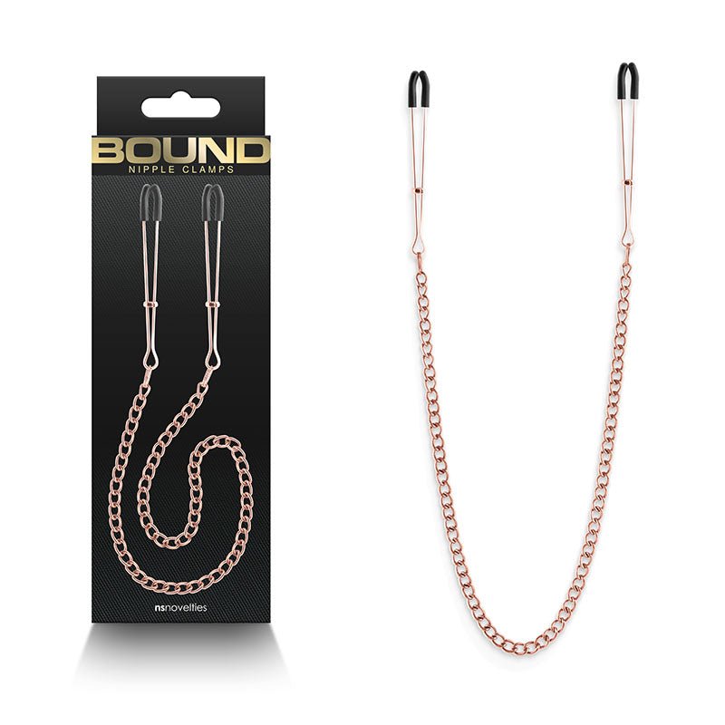 Bound Rose Gold Nipple Clamps & Chain