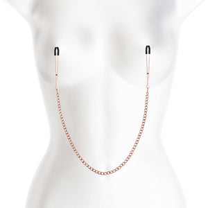 Bound Rose Gold Nipple Clamps with Chain
