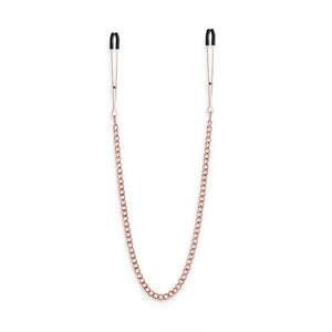 Bound Rose Gold Nipple Clamps with Chain