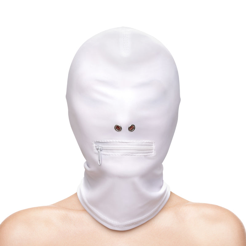 Fetish & Fashion - Zippered Mouth Hood - White