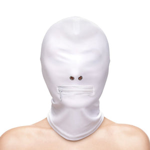 Fetish & Fashion - Zippered Mouth Hood - White