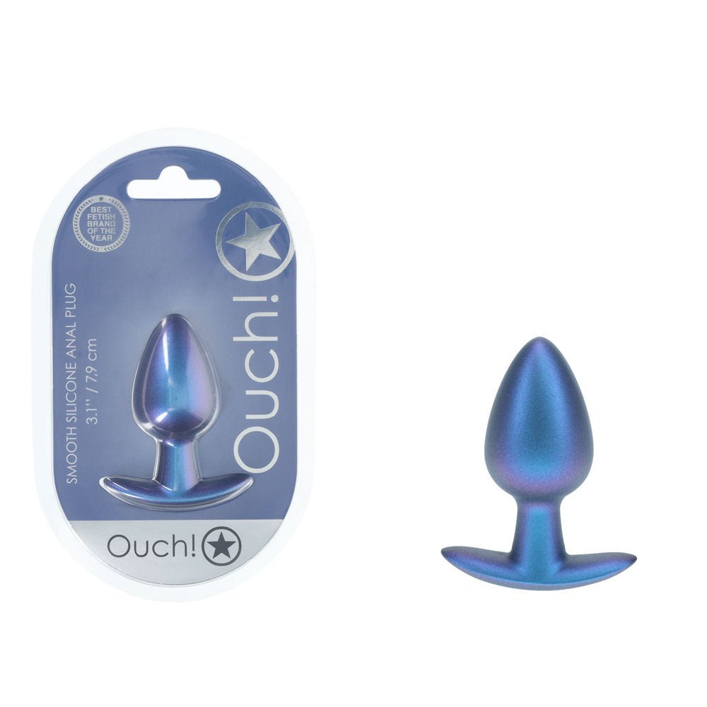 Ouch! Anal Plug - Medium - Metallic Blue