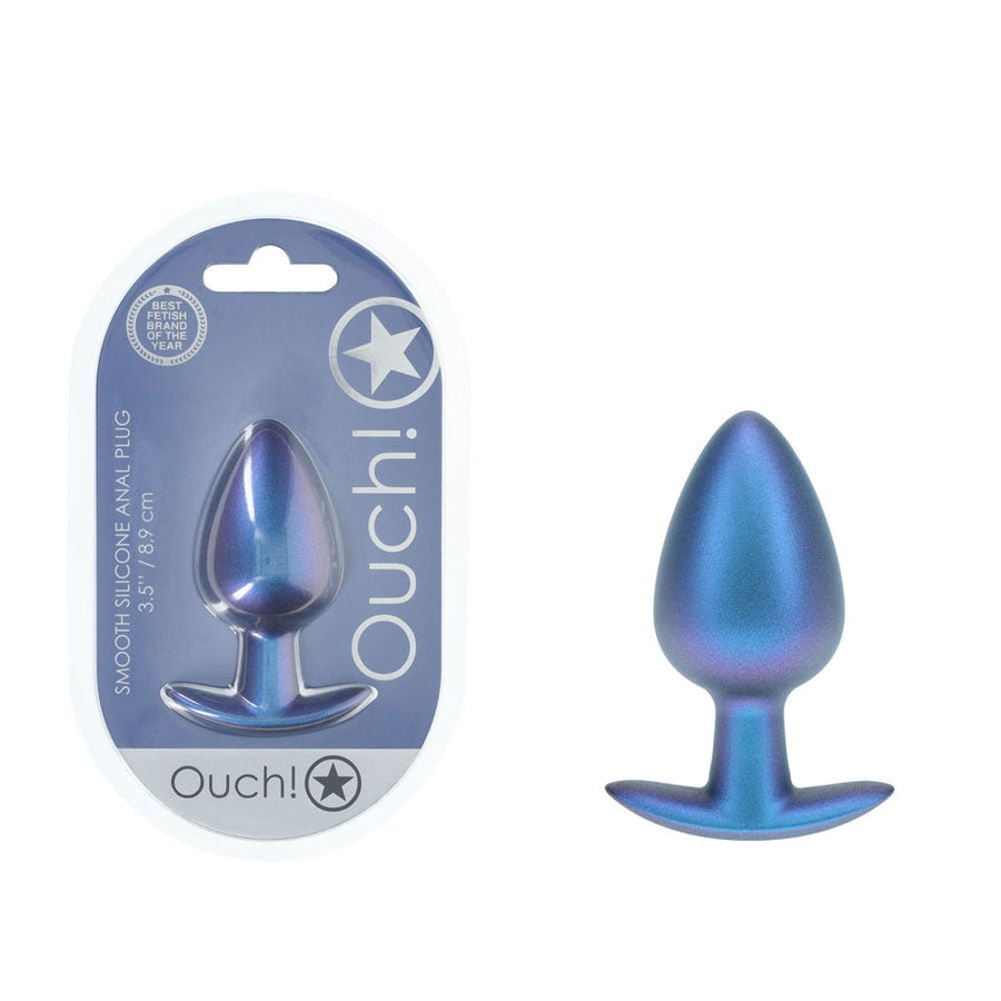 Ouch! Anal Plug - Large - Metallic Blue