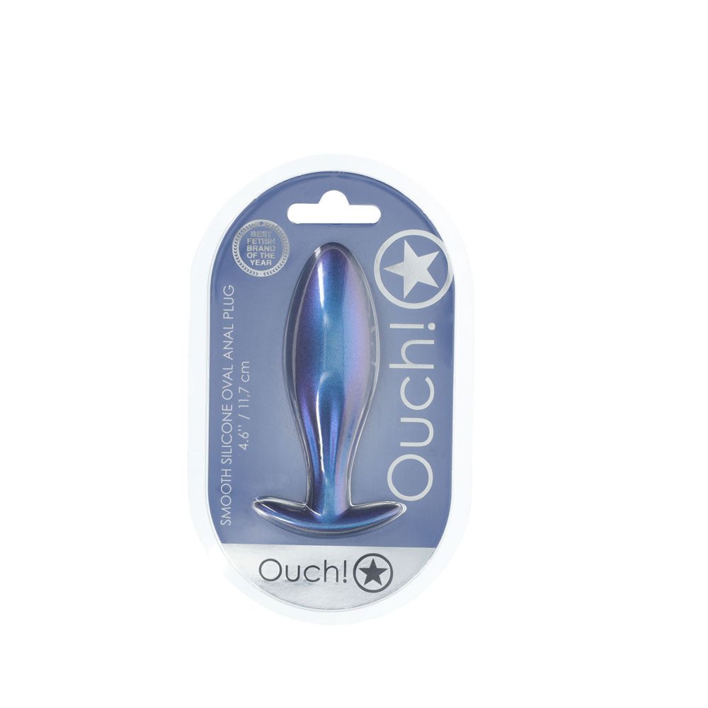 Ouch! Oval Anal Plug - Metallic Blue