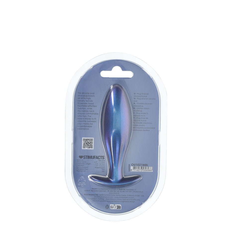 Ouch! Oval Anal Plug - Metallic Blue