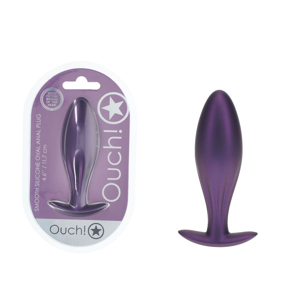 Ouch! Oval Anal Plug - Metallic Purple