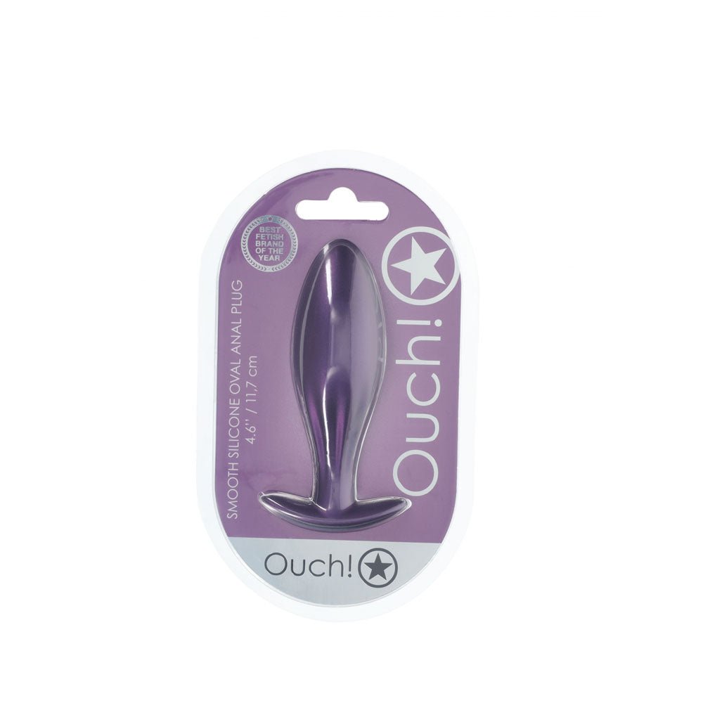 Ouch! Oval Anal Plug - Metallic Purple