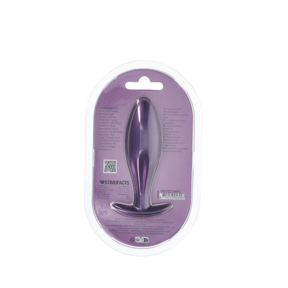 Ouch! Oval Anal Plug - Metallic Purple