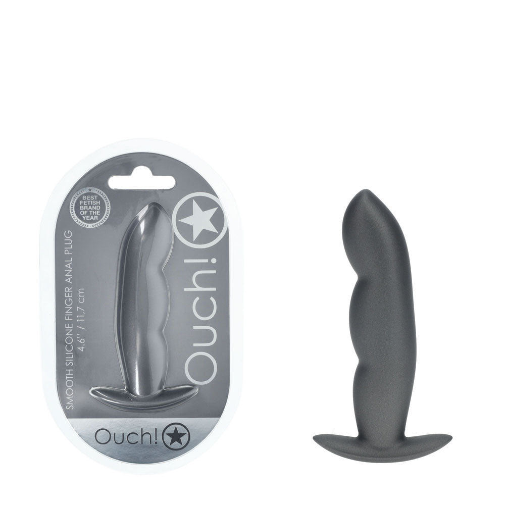 Ouch! Finger Anal Plug - Gun Metal