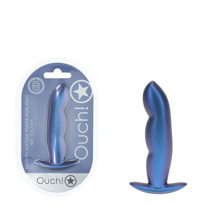 Ouch! Finger Anal Plug - Metallic Blue