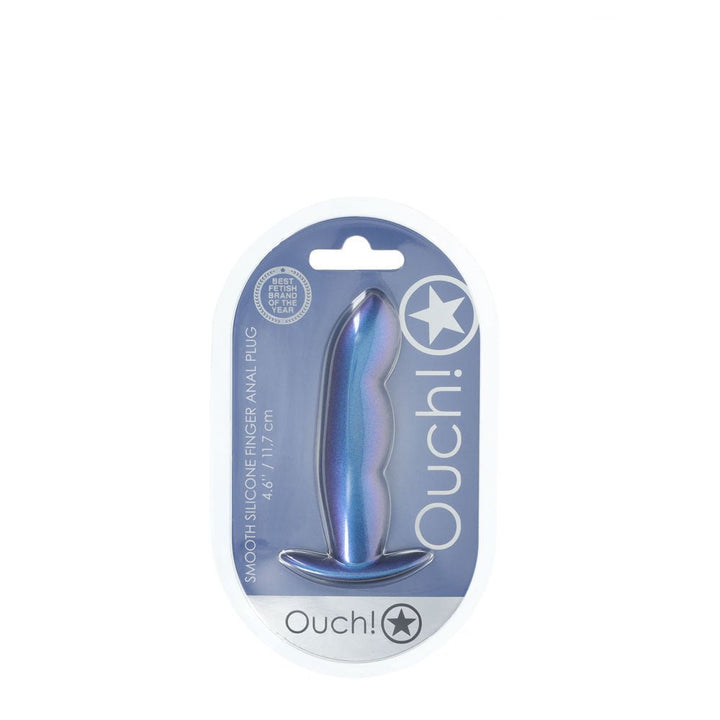 Ouch! Finger Anal Plug - Metallic Blue