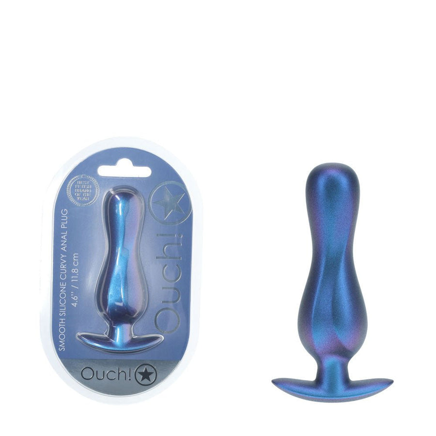 Ouch! Curvy Anal Plug - Metallic Blue