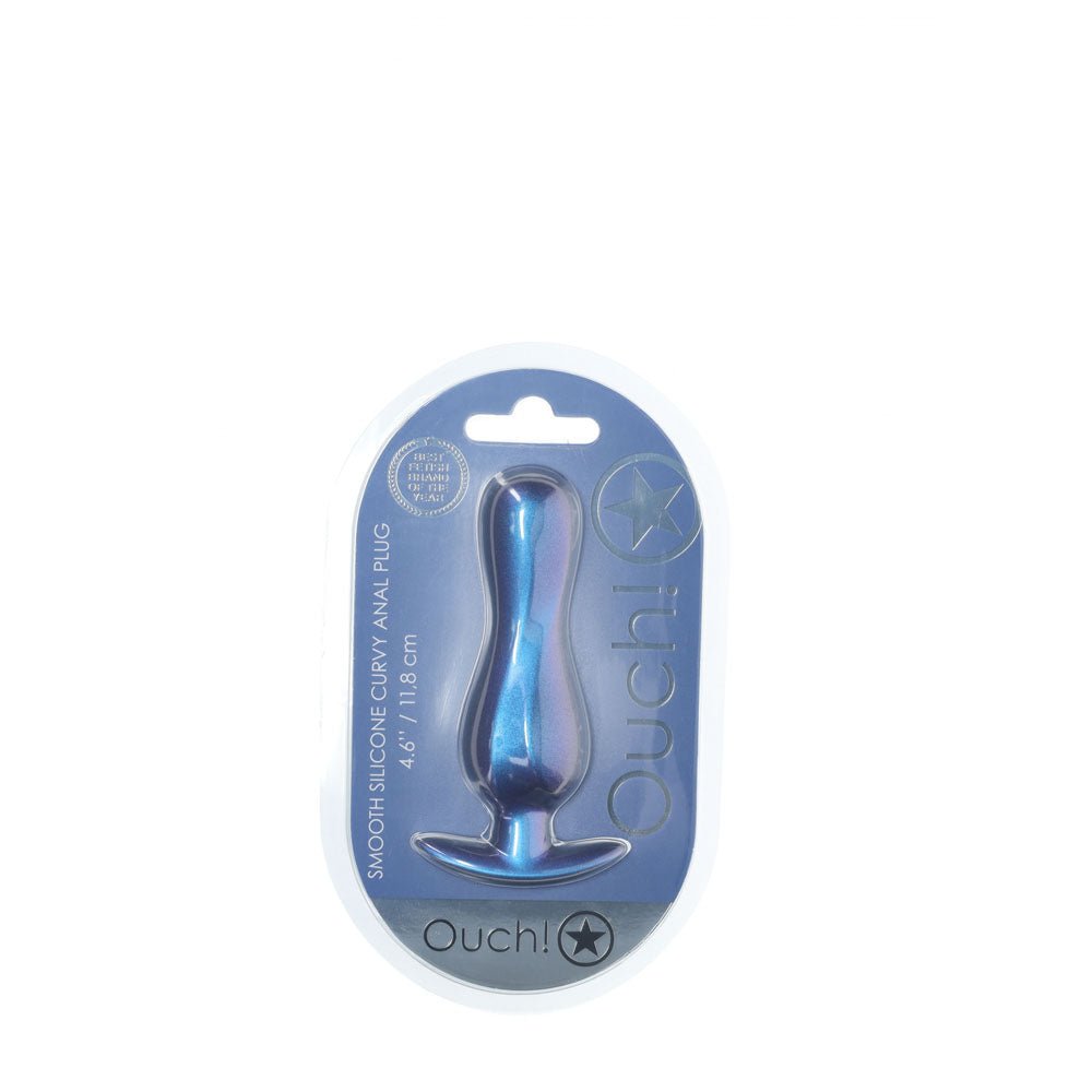 Ouch! Curvy Anal Plug - Metallic Blue