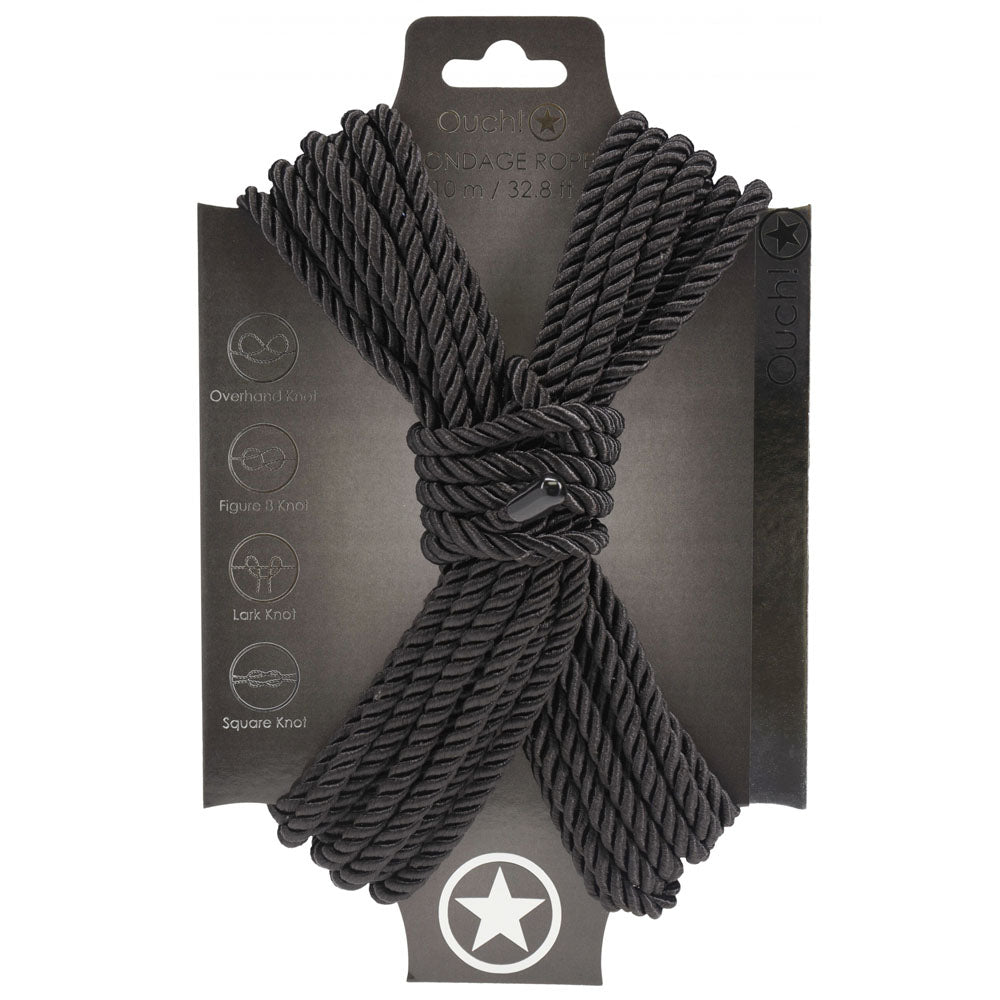 Ouch! Black Bondage Rope - 10 Mtrs