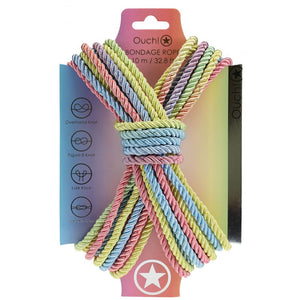 Ouch! Multicolored 1 Bondage Rope - 10 Mtrs