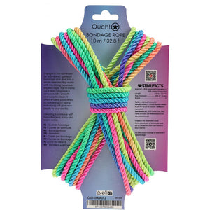 Ouch! Multicoloured Bondage Rope - 10 Mtrs