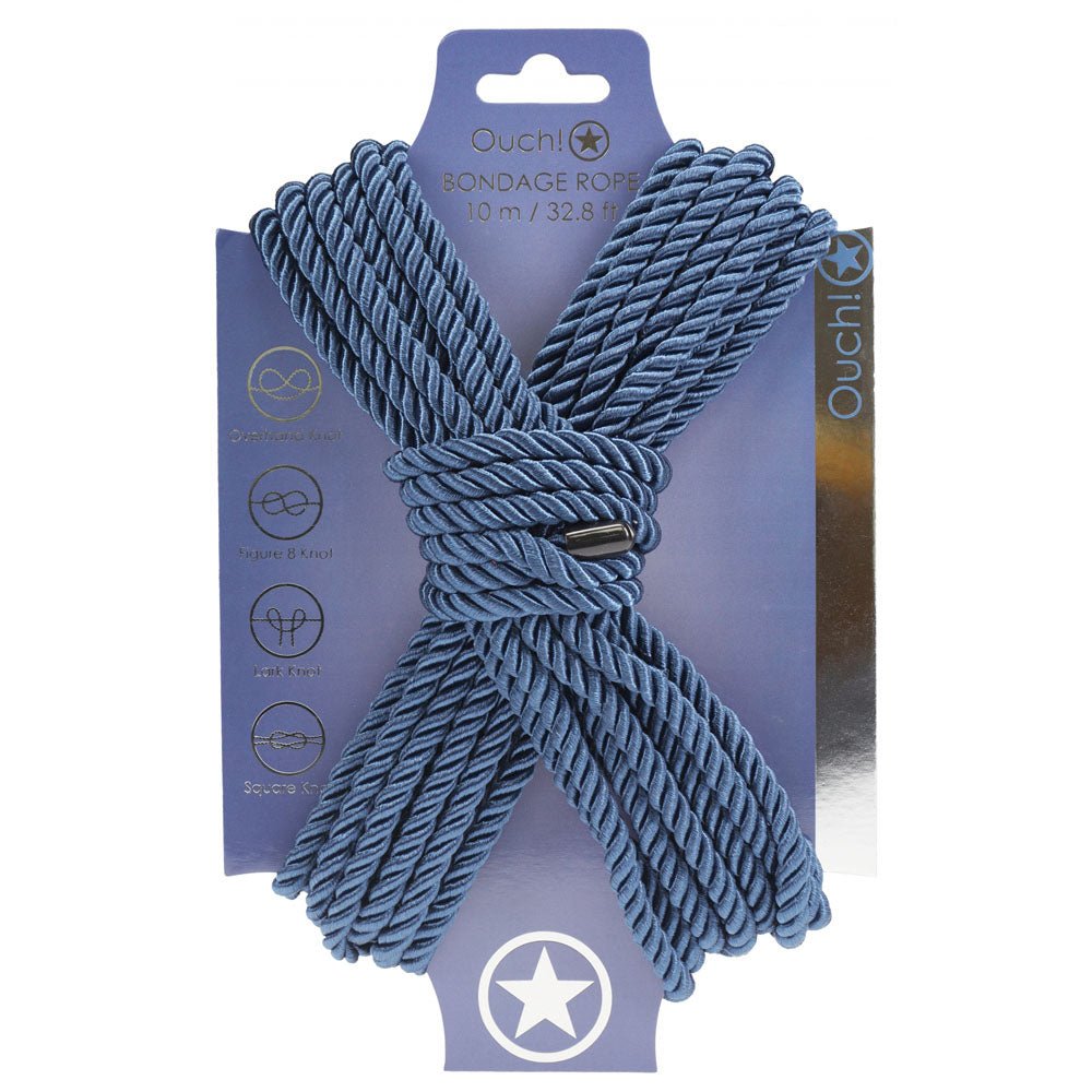 Ouch! Navy Blue Bondage Rope - 10 Mtrs