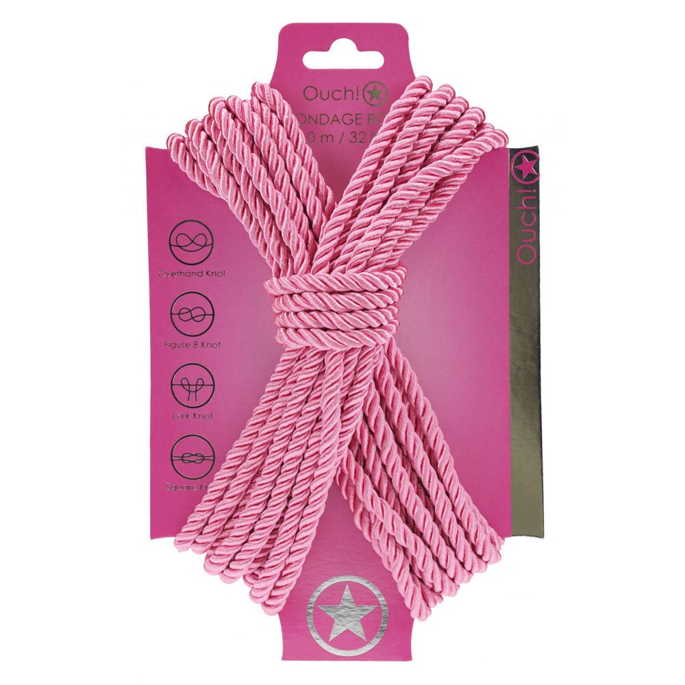 Ouch! Pink Bondage Rope - 10 Mtrs