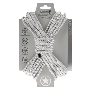 Ouch! Silver Bondage Rope - 10Mtrs