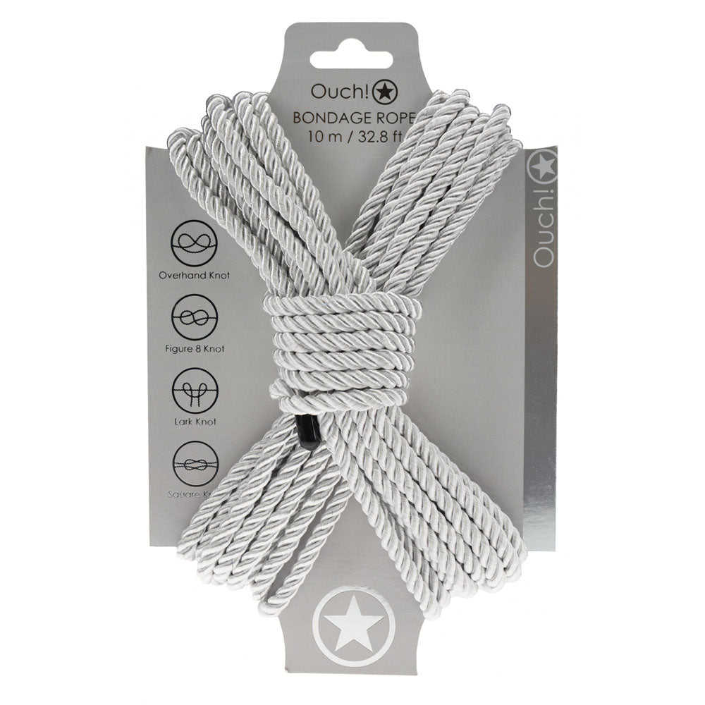 Ouch! Silver Bondage Rope - 10Mtrs
