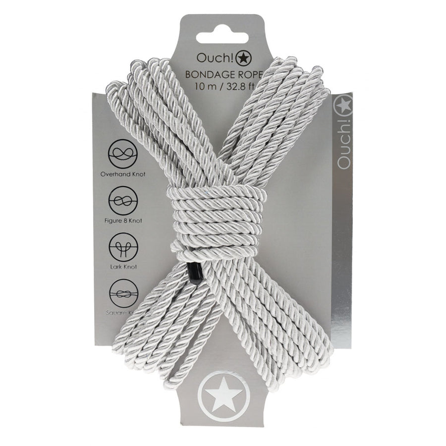 Ouch! Silver Bondage Rope - 10Mtrs