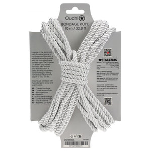 Ouch! Silver Bondage Rope - 10Mtrs