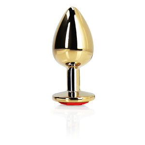 Ouch! Heart Gem Gold Butt Plug - Small