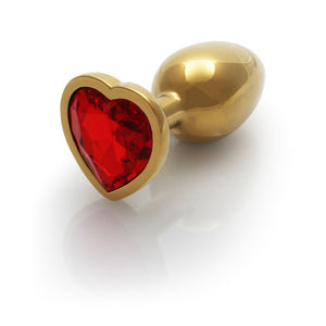 Ouch! Heart Gem Gold Butt Plug - Small