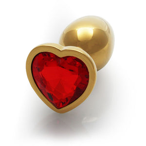Ouch! Heart Gem Gold Butt Plug - Small