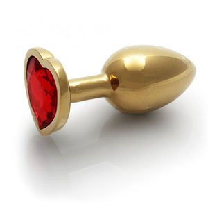 Ouch! Heart Gem Gold Butt Plug - Small