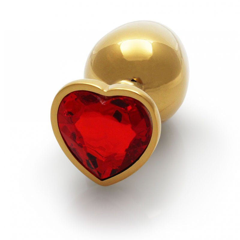 Ouch! Heart Gem Gold Butt Plug - Large