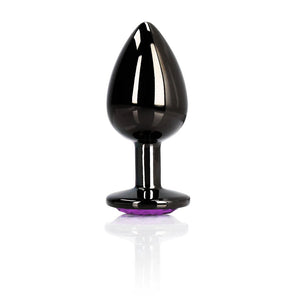 Ouch! Heart Gem Gunmetal Butt Plug - Medium